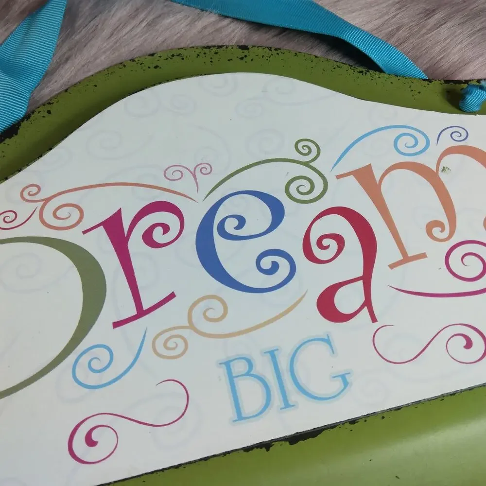 Hobby Lobby Dream Big Wall Graphic Sign Green Frame Colorful letters